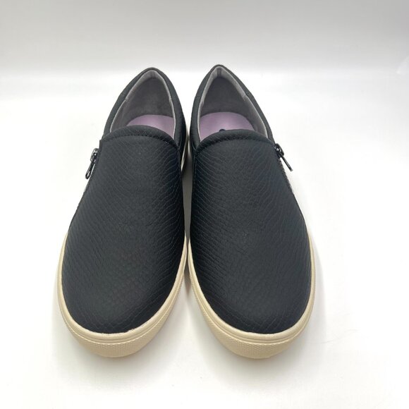 Dr Scholls Womens Size 9.5 Max Zip‎ Black Faux Snakeskin Sneakers Shoes - Picture 2 of 12